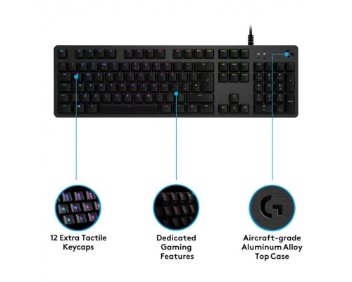 Logitech G512 Carbon Gaming Μηχανικό Πληκτρολόγιο με GX Blue διακόπτες και RGB φωτισμό (Αγγλικό US)