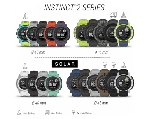 Garmin Instinct 2 Solar 45mm Αδιάβροχο Smartwatch με Παλμογράφο (Graphite)