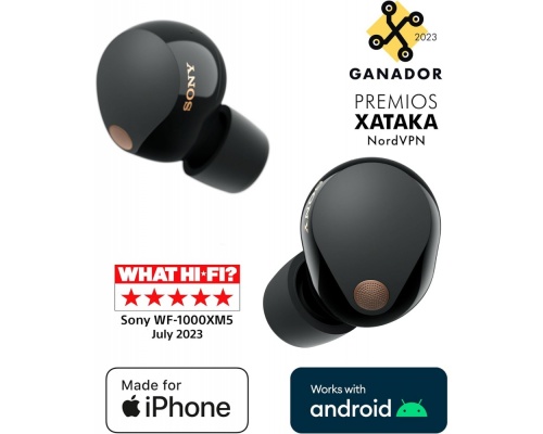 Sony WF-1000XM5 In-ear Bluetooth Handsfree Ακουστικά με Θήκη Φόρτισης Μαύρα