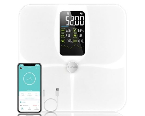 Lepulse Lescale F4 pro Heart Rate Smart Body Fat Scale White