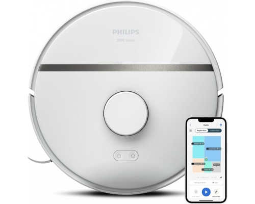 Philips Homerun Σκούπα Ρομπότ για Σκούπισμα & Σφουγγάρισμα με Χαρτογράφηση και Wi-Fi White