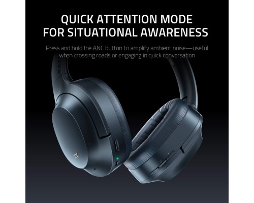 Razer Opus Bluetooth THX Ασύρματα/Ενσύρματα Over Ear Ακουστικά με 25 ώρες Λειτουργίας Μαύρα