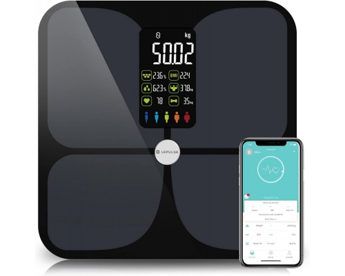 Lepulse Lescale F4 Heart Rate Smart Body Fat Scale Black