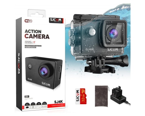 SJCAM SJ4000 Action Camera 4K Ultra HD Υποβρύχια με WiFi Μαύρη με Οθόνη 2"