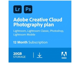 Adobe Creative Cloud Photography Plan 20 GB: Photoshop + Lightroom | 1 έτος | PC/Mac  Ηλεκτρονική άδεια για 1 Χρήστη και 1 Έτος χρήσης