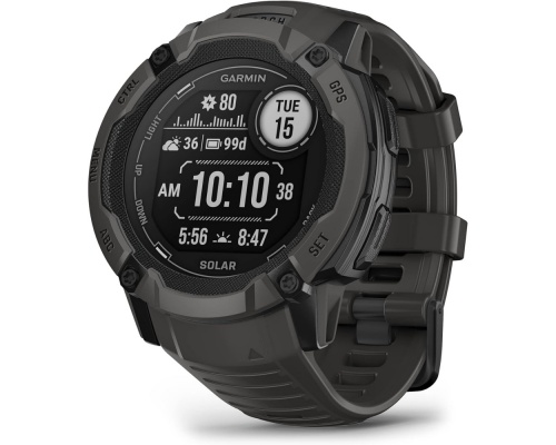 Garmin Instinct 2X Solar 50mm Αδιάβροχο Smartwatch με Παλμογράφο (Graphite)