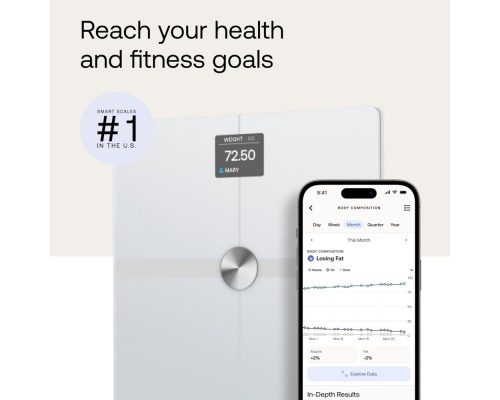 Withings Body Smart Ζυγαριά με Λιπομετρητή σε Λευκό χρώμα