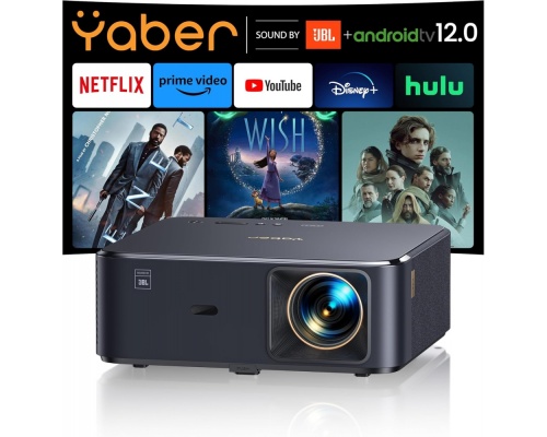 Yaber K2s Projector Full HD με Wi-Fi και Ενσωματωμένα Ηχεία Γκρι