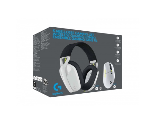 Logitech Wireless Combo G435 & G305 Over Ear Gaming Headset με σύνδεση Bluetooth / USB White/Lime