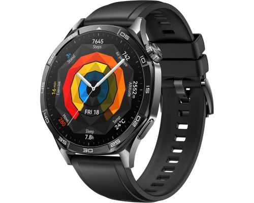 Huawei Watch GT 5 Stainless Steel 46mm Αδιάβροχο με Παλμογράφο (Μαύρο)